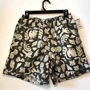 Patagonia Shorts Mens Small 5" 57022 Green Outdoor Swim Lined Across Oceans NWT